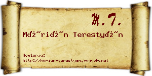 Márián Terestyén névjegykártya